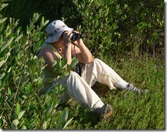 Yvonne birdwatching: is it a duck?