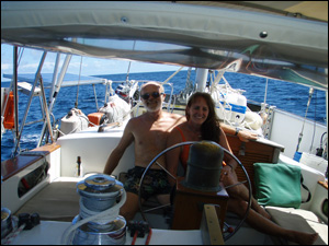 D & Don Wogaman in the cockpit of SOUTHERN CROSS