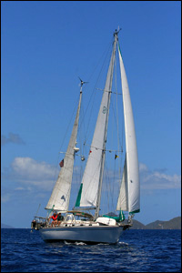 SOUTHERN CROSS sailing in the British Virgin Islands 