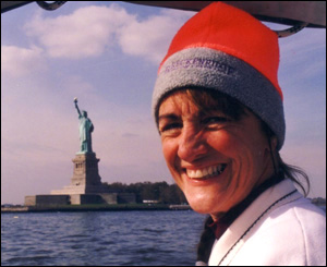 D & Don are passing by the Statue of Liberty.