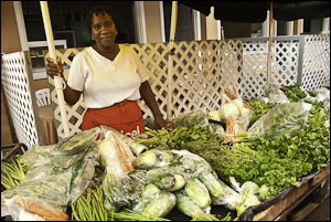 Vendors in the Castries, St. Lucia, market