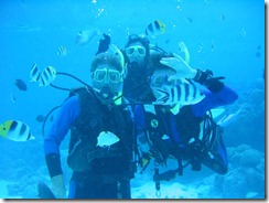 Diving in Bora Bora with friends from sv Waking Dream  (Photo credit: Ben Newton)