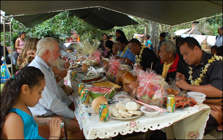 Larry and I had been to Tonga 23 years previously. At that time we were adopted by a wonderful family. On our return we joined them for the village feast. Though we invited several of our new cruising friends to join us, almost all had made previous commitments among the fleet. They missed some great food, enjoyable people who were ready to welcome them into their lives and homes.